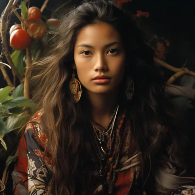 Detail of plate 11: a close portrait with tomatoes and leaves crowding the frame.